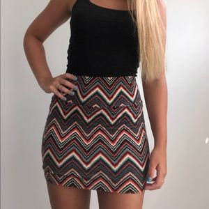 Mini Aztec pencil skirt